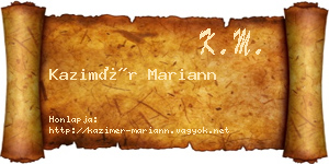 Kazimér Mariann névjegykártya